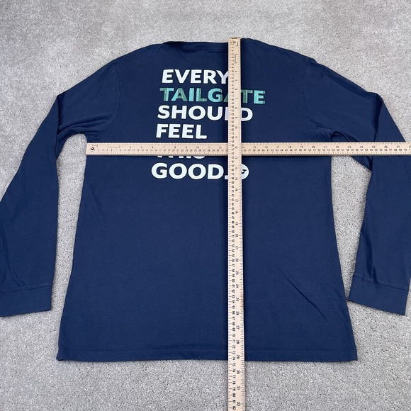 Vineyard Vines Shirt Mens Medium Blue Whale Logo Football Tailgate Preppy‎ - Picture 6 of 9